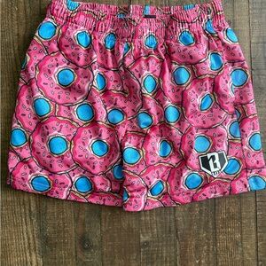Baseball Lifestyle 101 Pink and Blue Donut Pattern Shorts